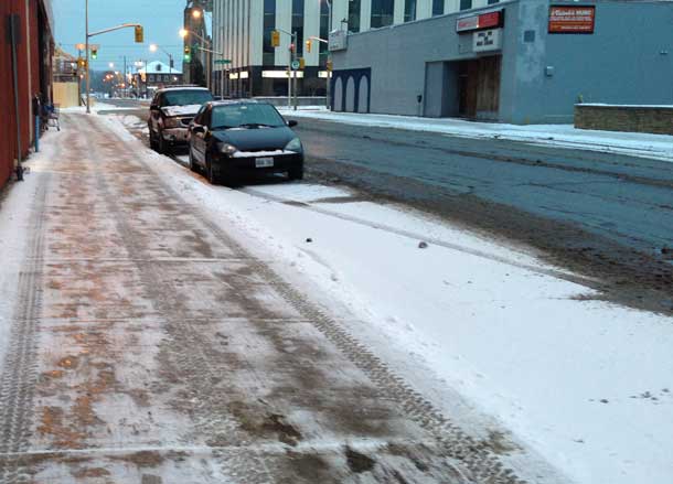 The City of Thunder Bay did a better job of clearing snow downtown this morning. Side walks are still slippery however.