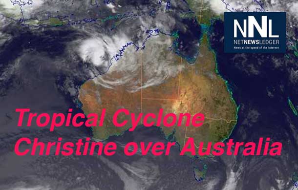 Tropical Cyclone Christine lies off the west Kimberley coast and is expected to intensify further as it moves towards the Pilbara coast.
