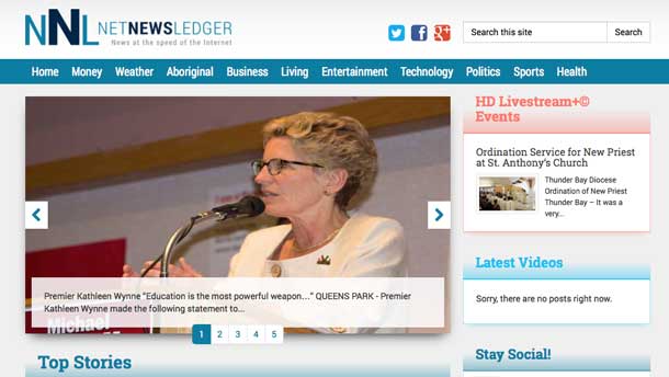 The New NetNewsLedger site was designed here in Thunder Bay by Sencia Canada.