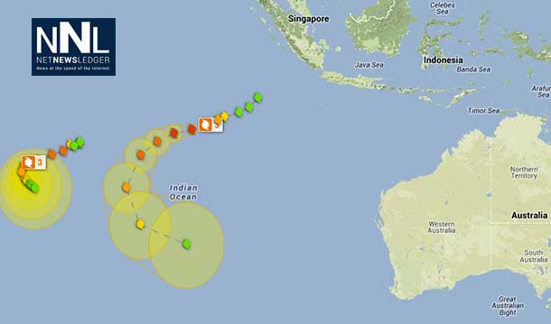 Tracking map for Tropical Cyclone Amara - December 2013