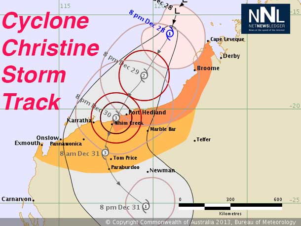 Cyclone Christine is churning off the coast of Australia