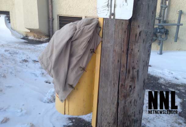 A good Samaritan or a forgotten jacket? At Minus 30c in Thunder Bay one hopes it is a kind soul.