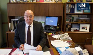 Thunder Bay Mayor Keith Hobbs at his desk in City Hall