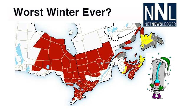 Arctic Cold and Winter Storms are hammering Ontario and the US Eastern Seaboard.