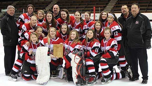 Manshield Construction bantam A Queens after winning the Star of the North tournament Sunday in Grand Rapids, Minn. PHOTO CREDIT: Donna Stubbs