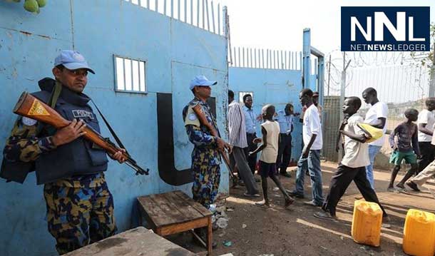 UN peacekeepers in South Sudan securing the entrance to their Juba compound. Photo: UNMISS/Isaac Billy