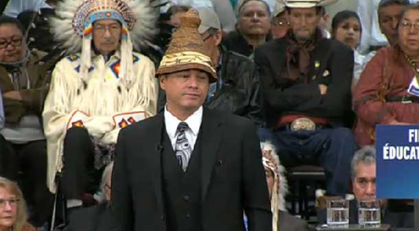 AFN National Chief Atleo speaking at Kainai First Nation.