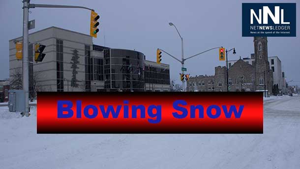 Environment Canada has issued a blowing snow warning.