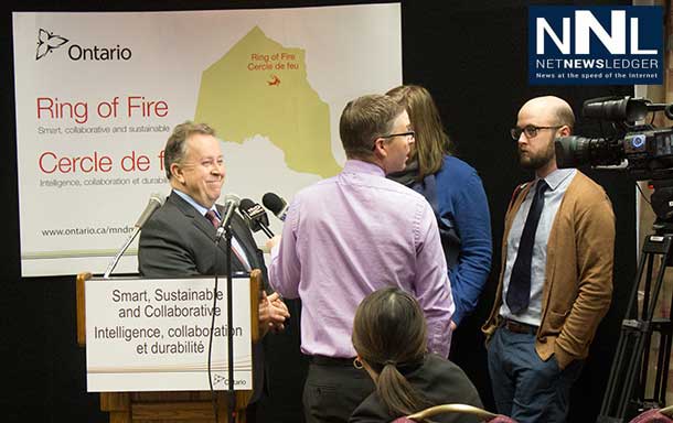 Minister Michael Gravelle at Ring of Fire press conference in Thunder Bay