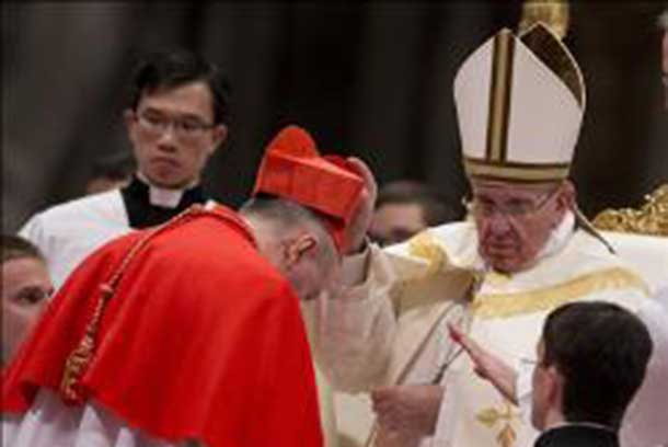 Pope Francis installed 19 new Cardinals in a ceremony in the Vatican.
