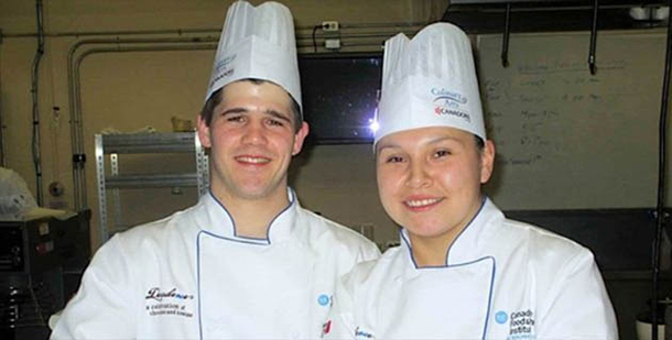 Canadore College Culinary Arts students Will Arnaud and Katrina Orr - Photo by Emma Williams