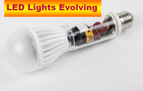 Gallium nitride transistors enable the compact design of this 2090 lumen retrofit LED lamp (exploded diagram for purpose of illustration).  Credit: © Fraunhofer IAF