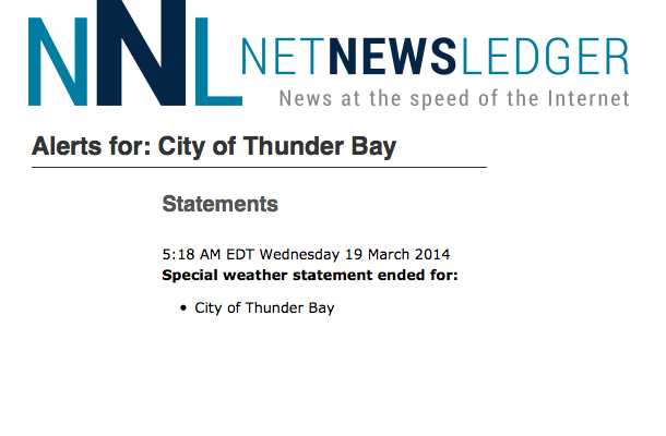 Good News for Thunder Bay