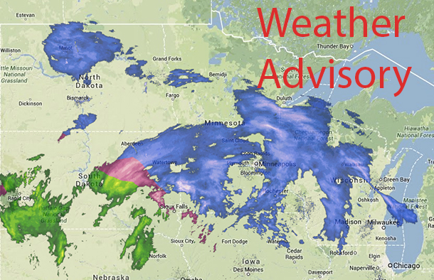 Weather Advisory issued by Environment Canada