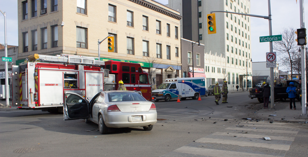 Motor Vehicle Accident at Victoria and May Street.