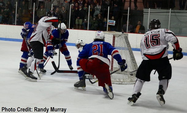 Cameron Jackson’s bank-in goal 4:30 into overtime lifted the Fort Frances Lakers to a dramatic 4-3 victory over the Minnesota Iron Rangers Monday in game 6 of the Superior International Junior Hockey League Bill Salonen Cup final at a jam-packed Hoyt Lakes Arena.