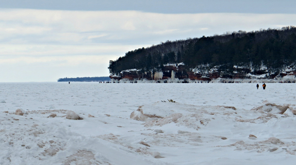 Heading to the ice caves on Lake Superior near Bayfield. Photo credit: Barbara Alwes