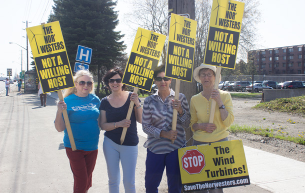 Friends of the NorWesters getting their message out at the Northern Leaders' Debate in Thunder Bay