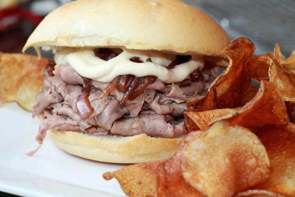 Roast Beef Sandwich with home-made chips.