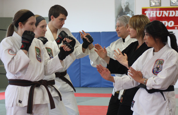 Junior Black Belt hopefuls square off against a bit more senior instructors!