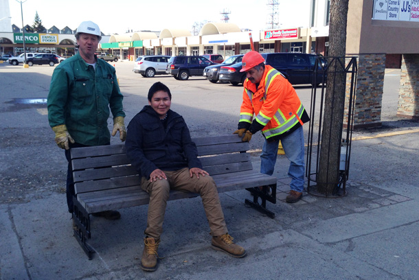 Clyde Moonias in downtown Thunder Bay South... focused on helping people.