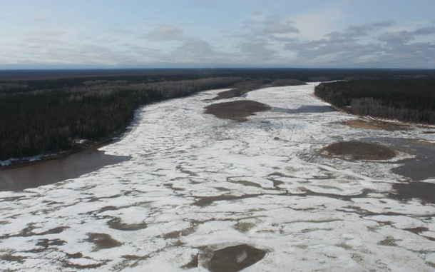 Ice Jam on the Abitibi River, PHOTO by Moose Creek Fire and Rescue