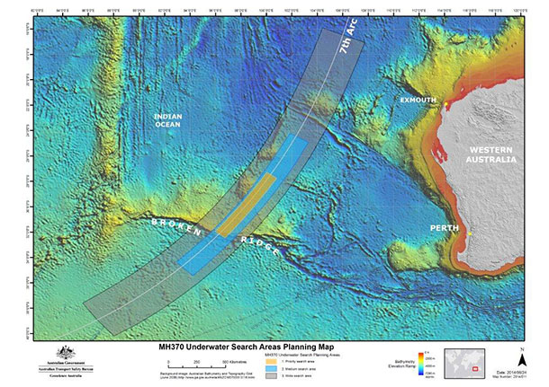 The ATSB has released the latest search area map as the efforts to find Malaysia Airlines MH370 continues.