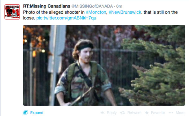 Images from Social Media of alleged gunman in Moncton New Brunswick