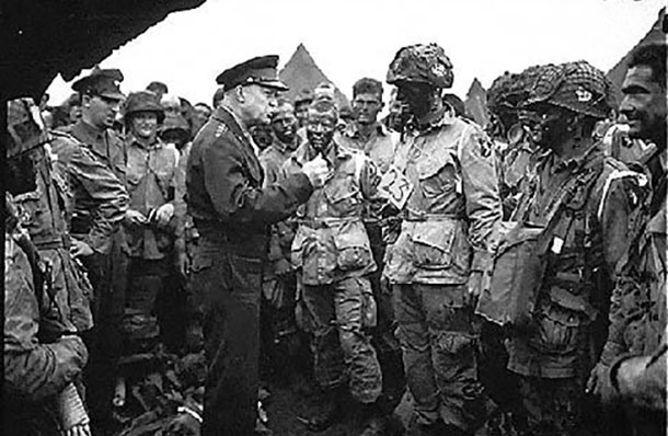 General Eisenhower speaks with US Rangers before they embark on the D-Day Invasion. - US Military