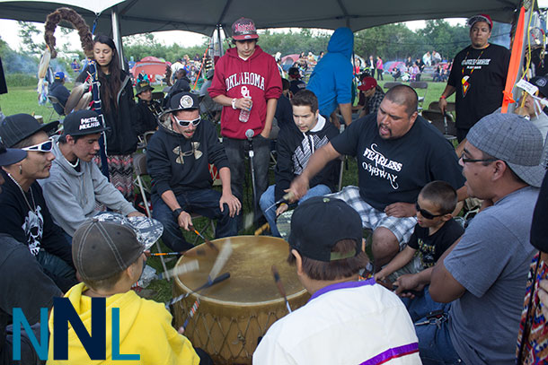 Drum group Fearless Ojibway at Fort William First Nation