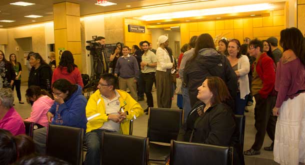 It was standing room only at Thunder Bay City Hall this afternoon