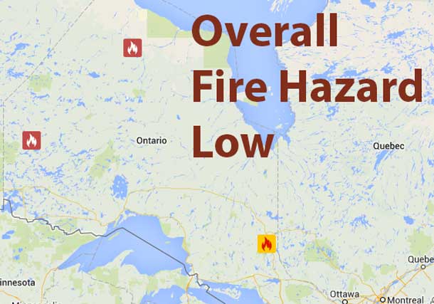 Overall the Fire Hazard in the Northwest is Low except in the Red Lake District where it is High