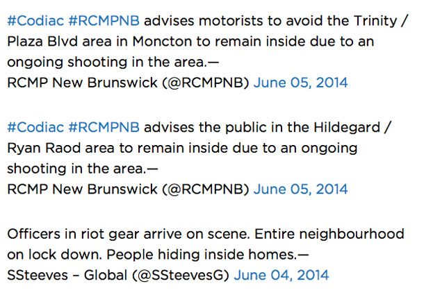 Twitter is lighting up with reports from Moncton.