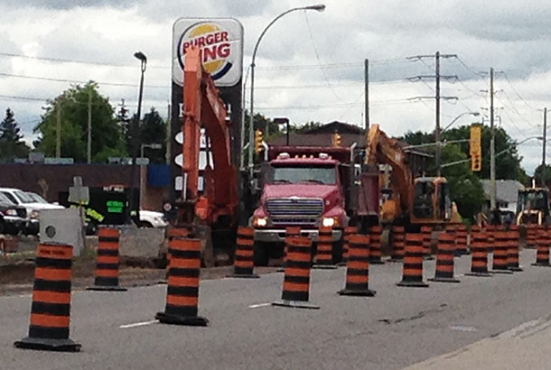 Construction along Arthur Street eastbound is ongoing this summer in Thunder Bay.