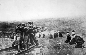 Austrian firing squad executing Serbs in 1917