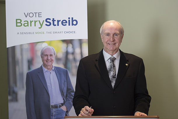 Barry Streib has declared his candidacy running for a seat on Thunder Bay City Council