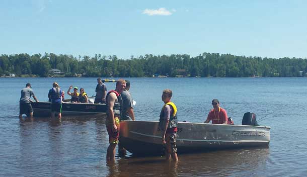 Camp Quality - The Police enjoyed time boating with the campers