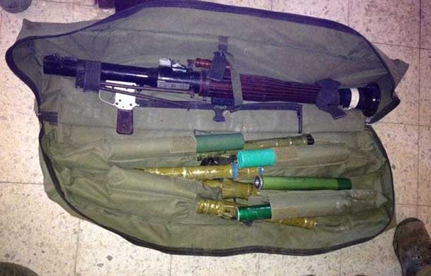 Israeli Defence Forces Image of weapons found by Golani Brigade
