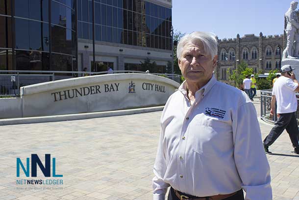 Ken Boshcoff working hard on the campaign for Mayor in Thunder Bay