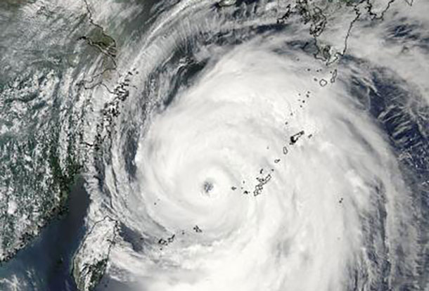This visible image of Typhoon Neoguri in the East China Sea was taken by the MODIS instrument aboard NASA's Aqua satellite on July 8 at 0500UTC (1 a.m. EDT). Credit: NASA Goddard MODIS Rapid Response