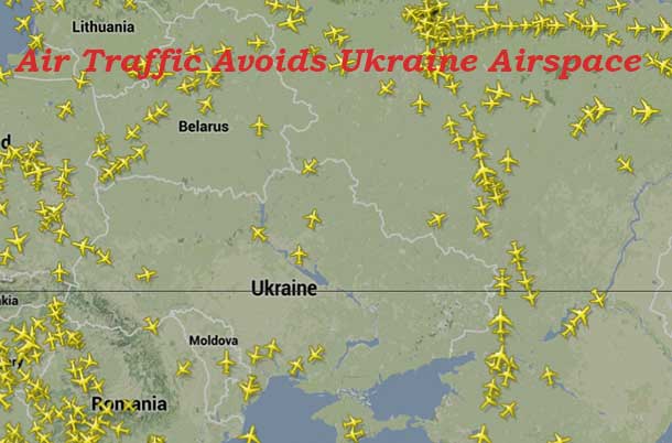 Commercial Airlines are Avoiding Airspace over the Ukraine
