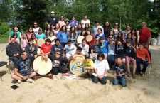 WABUN YOUTH from the First Nation communities of Beaverhouse, Brunswick House, Matachewan and Mattagami came together for their Annual Youth Gathering held from July 14 to 25 in Elk Lake, Ontario. Pictured are the junior youth group who took part in the event.