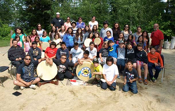 WABUN YOUTH from the First Nation communities of Beaverhouse, Brunswick House, Matachewan and Mattagami came together for their Annual Youth Gathering held from July 14 to 25 in Elk Lake, Ontario. Pictured are the junior youth group who took part in the event.