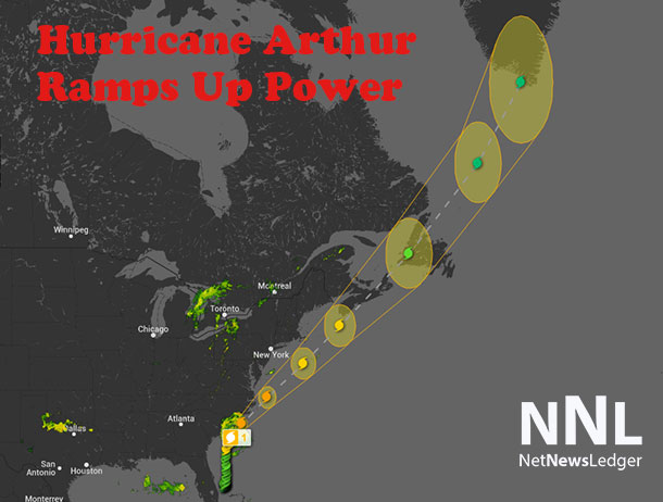 Hurricane Arthur Tracking Map
