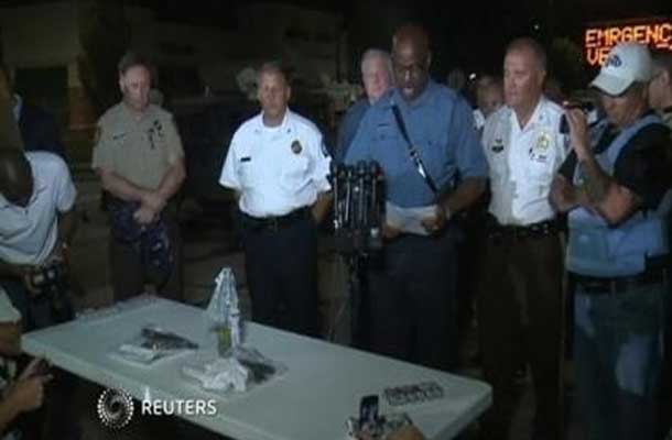 Captain Ron Johnson speaks to media after violent night in Ferguson
