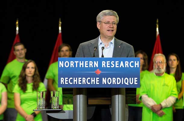 Prime Minister Stephen Harper announces the launch of the National Research Council (NRC) Arctic Program.