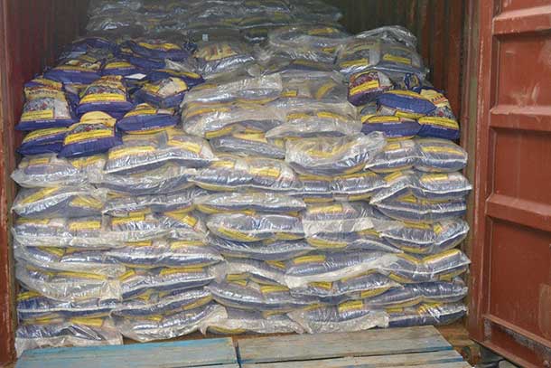 RCMP and CBSA show Sea container containing over 500 sacks of rice
