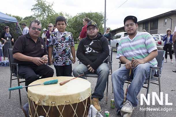 The grand opening of the Joseph Esquaga Health Centre started with a welcoming song on the drum.