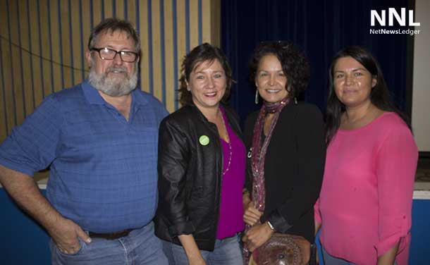 John Hannam, Ann Magiskan, Michelle Derosier, Joyce Hunter at Walk a Mile presentation