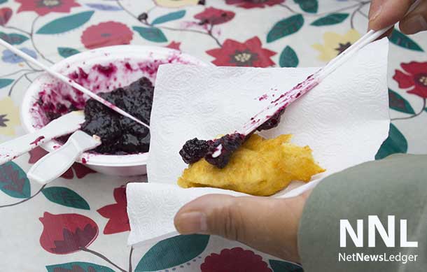 Bannock with blueberry jam - Now don't you wish you have gone to Fall Harvest?